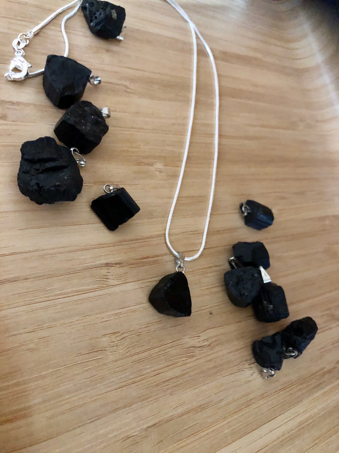 Black Tourmaline Crystals Pendant