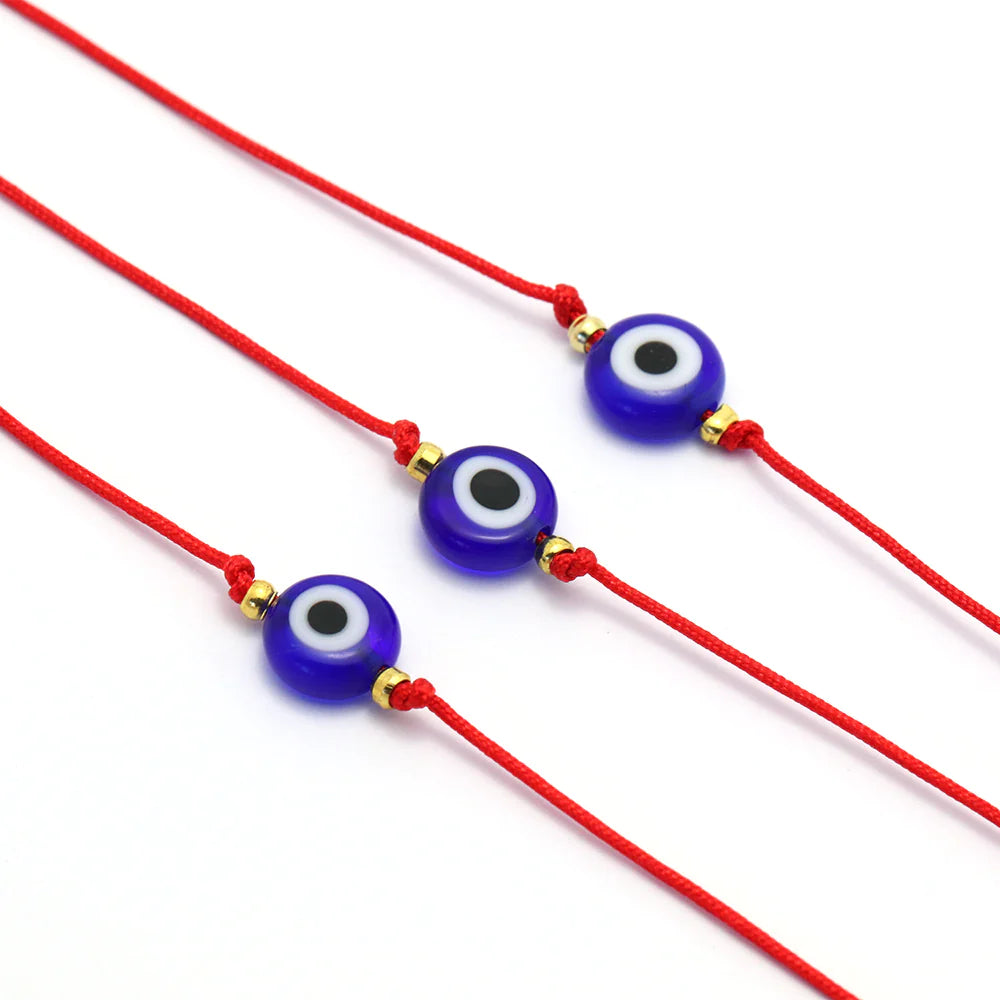 Red and black string Evil Eye protection adjustable Bracelets