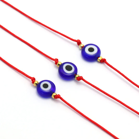 Red and black string Evil Eye protection adjustable Bracelets