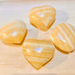 Banded White, Yellow Calcite Hearts