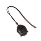 UNISEX NATURAL BLACK OBSIDIAN BUDDHA HEAD PENDANT NECKLACE