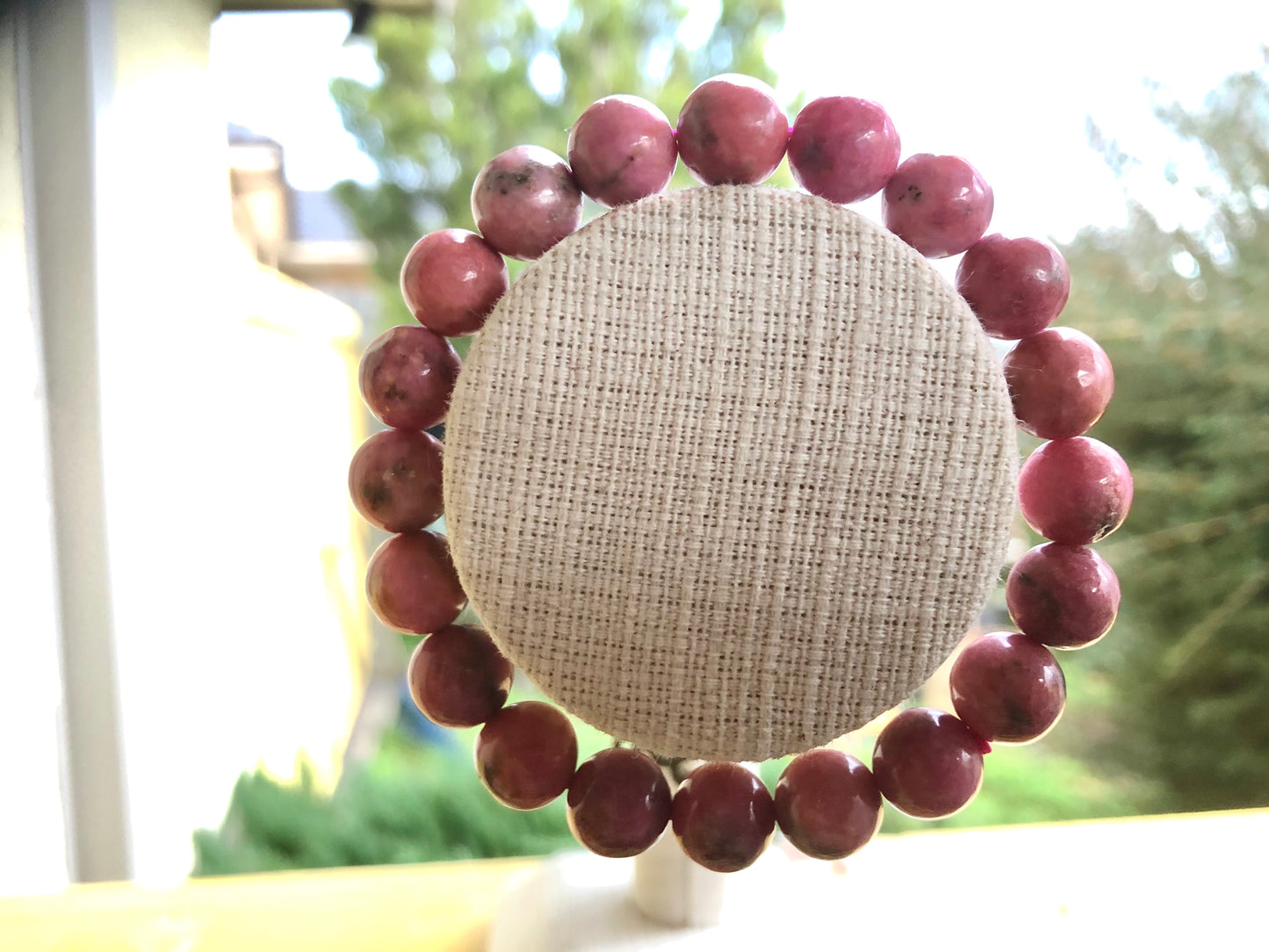 PRECIOUS 9mm RHODONITE BRACELET