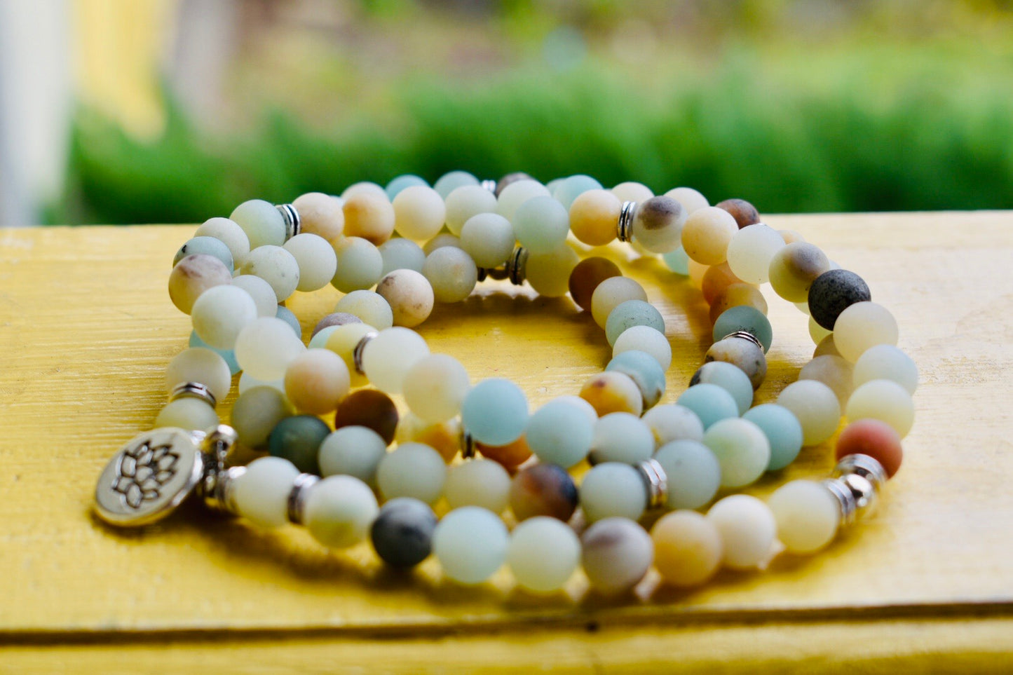 Amazonite Mala Necklace , Gemstone Bracelet