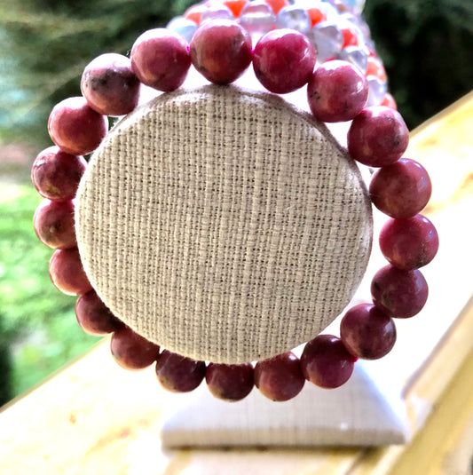 PRECIOUS 9mm RHODONITE BRACELET