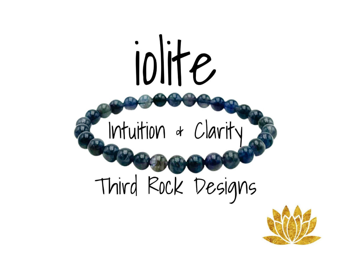Iolite crystals Bracelet 8mm