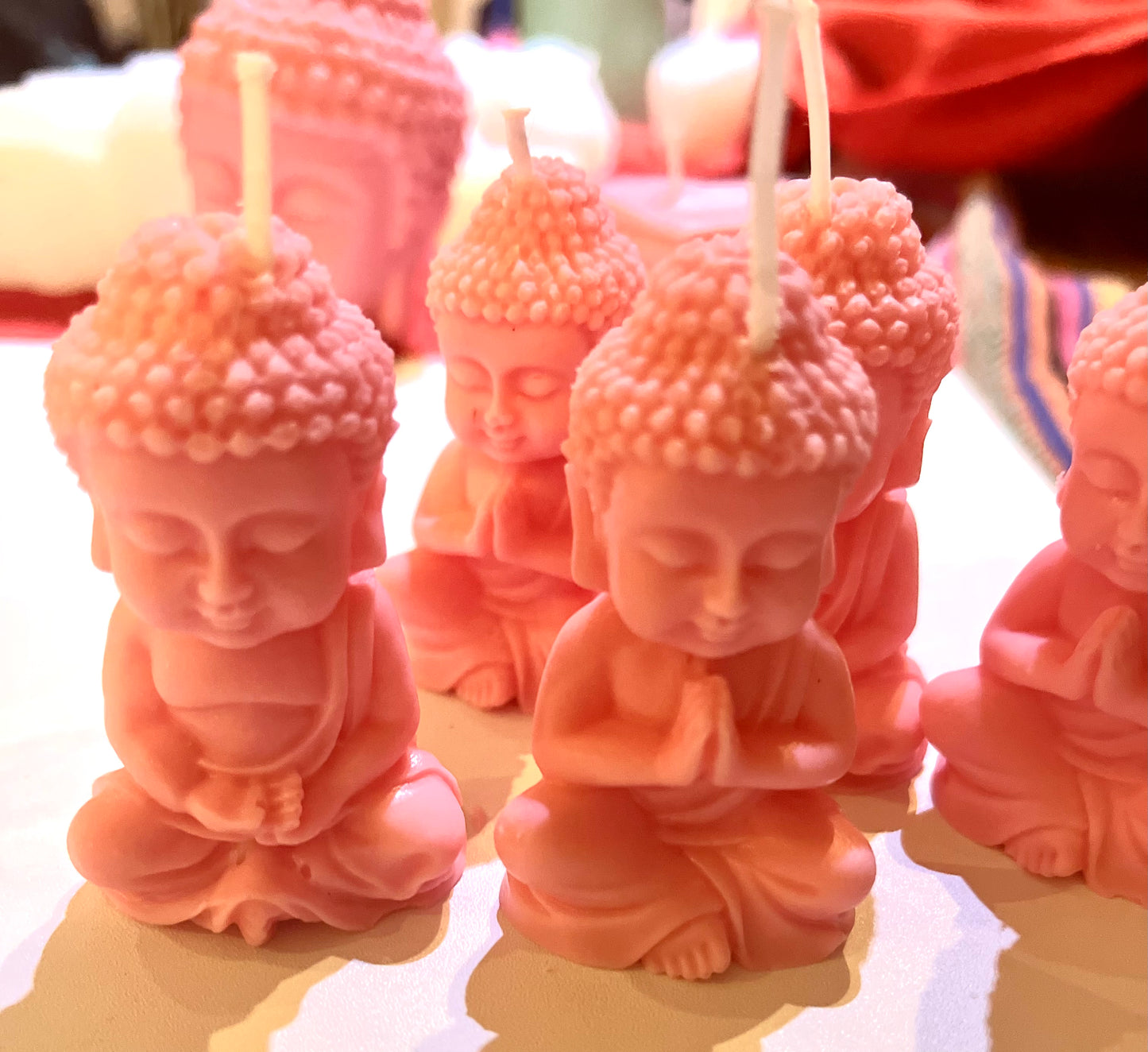 Pink Cute Buddha Candles