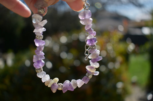 Beautiful Amethyst , Clear Quartz and Citrine chip Bracelets