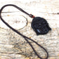 UNISEX NATURAL BLACK OBSIDIAN BUDDHA HEAD PENDANT NECKLACE