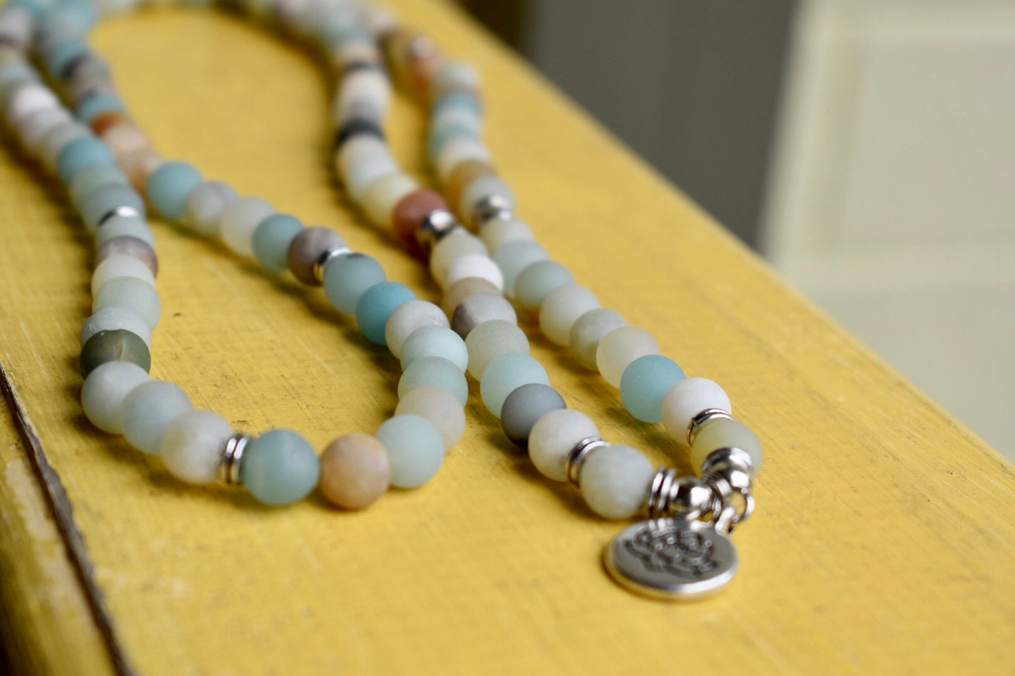 Amazonite Mala Necklace , Gemstone Bracelet