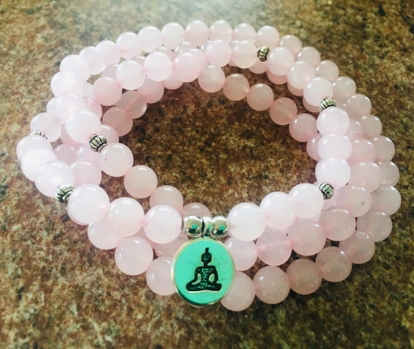 Buddhist Rose Quartz Mala Bracelet/Necklace (108 beads