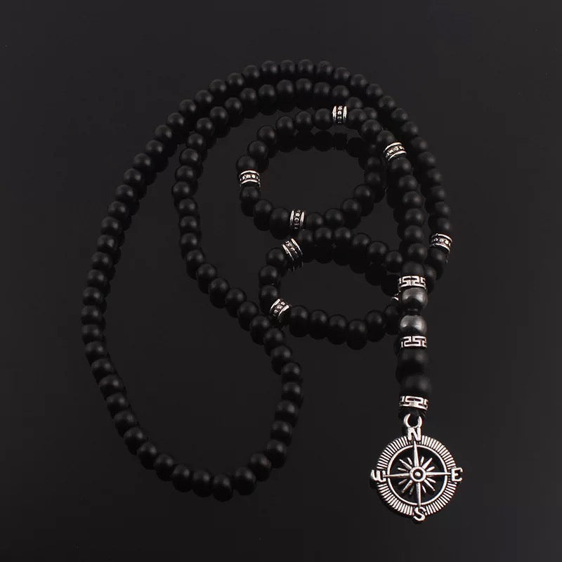 CLASSIC BEADED COMPASS NECKLACE