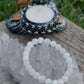 Natural WHITE SELENITE Single Stone Bracelet - grade A, 8mm Smooth Round Bead