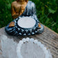 Natural WHITE SELENITE Single Stone Bracelet - grade A, 8mm Smooth Round Bead