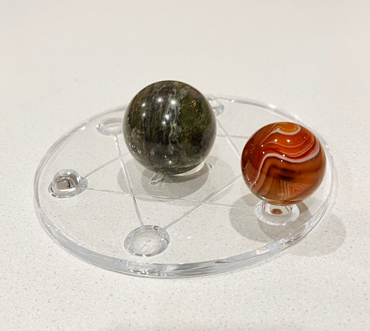 Metatron's Cube sphere holder crystal