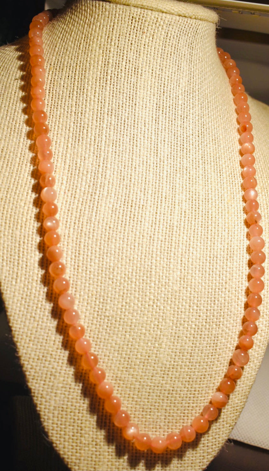 Gorgeous Sunstone Beads  Necklace