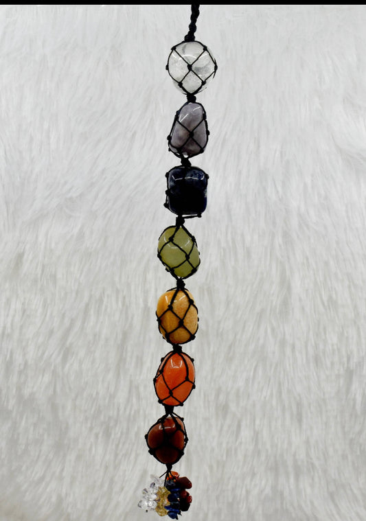 Healing 7 Chakra Crystals Stone Car Hanger,