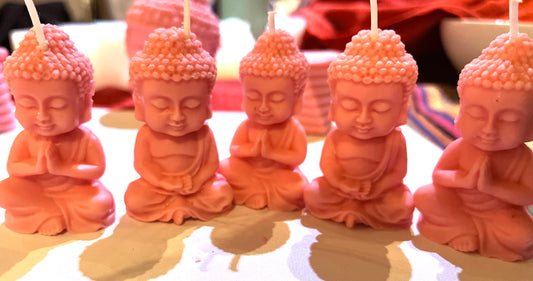 Pink Cute Buddha Candles