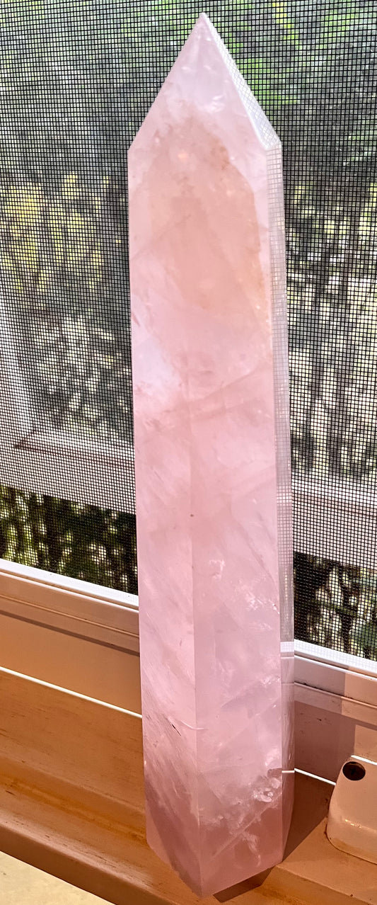 Large Rose Quartz Tower