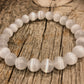 Natural WHITE SELENITE Single Stone Bracelet - grade A, 8mm Smooth Round Bead