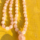 Rose Quartz 8 mm Diamond Cut Mala & Necklace, Rose Quartz Guru Bead