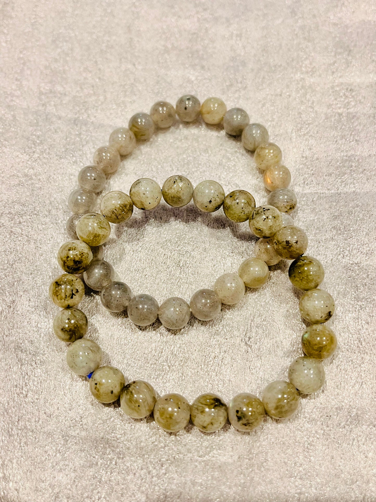 Natural Labradorite Beaded Stretchy Bracelet