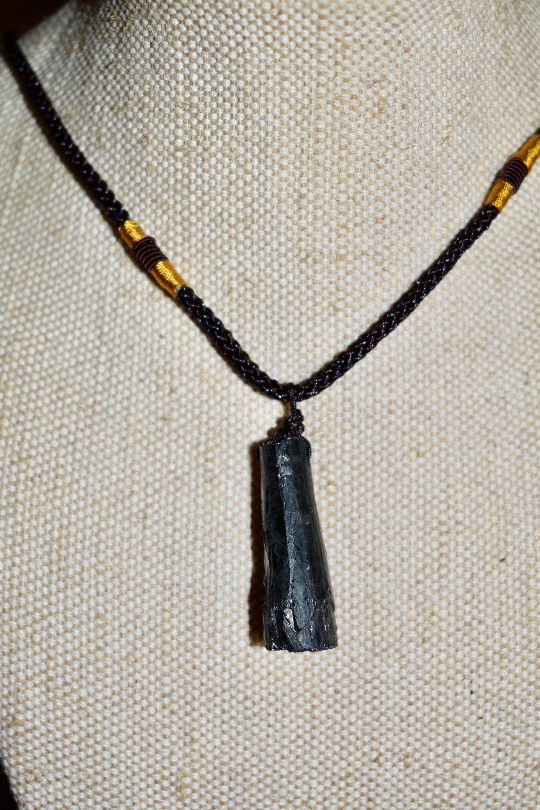 Black Tourmaline Necklace, Raw Black Tourmaline