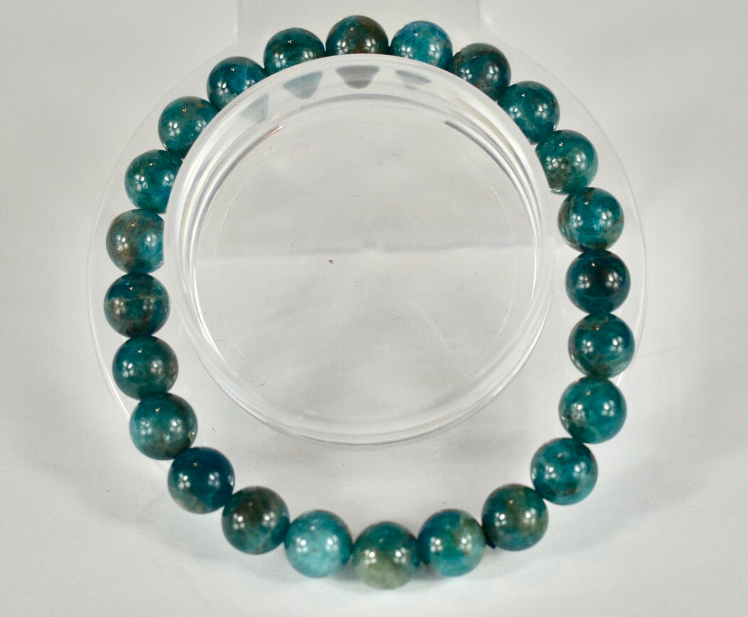 Natural Blue Apatite Quartz Crystal 6mm Bracelets