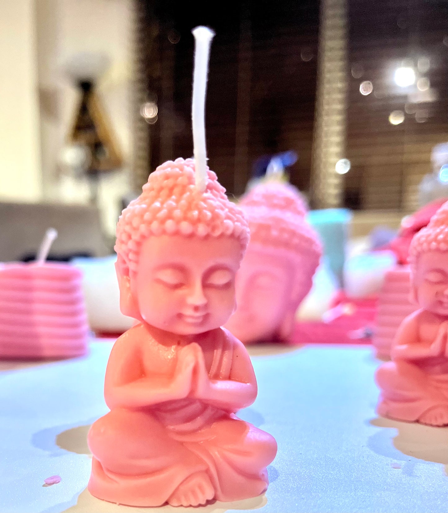 Pink Cute Buddha Candles