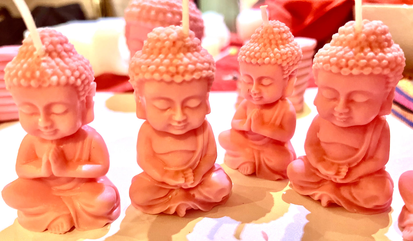 Pink Cute Buddha Candles