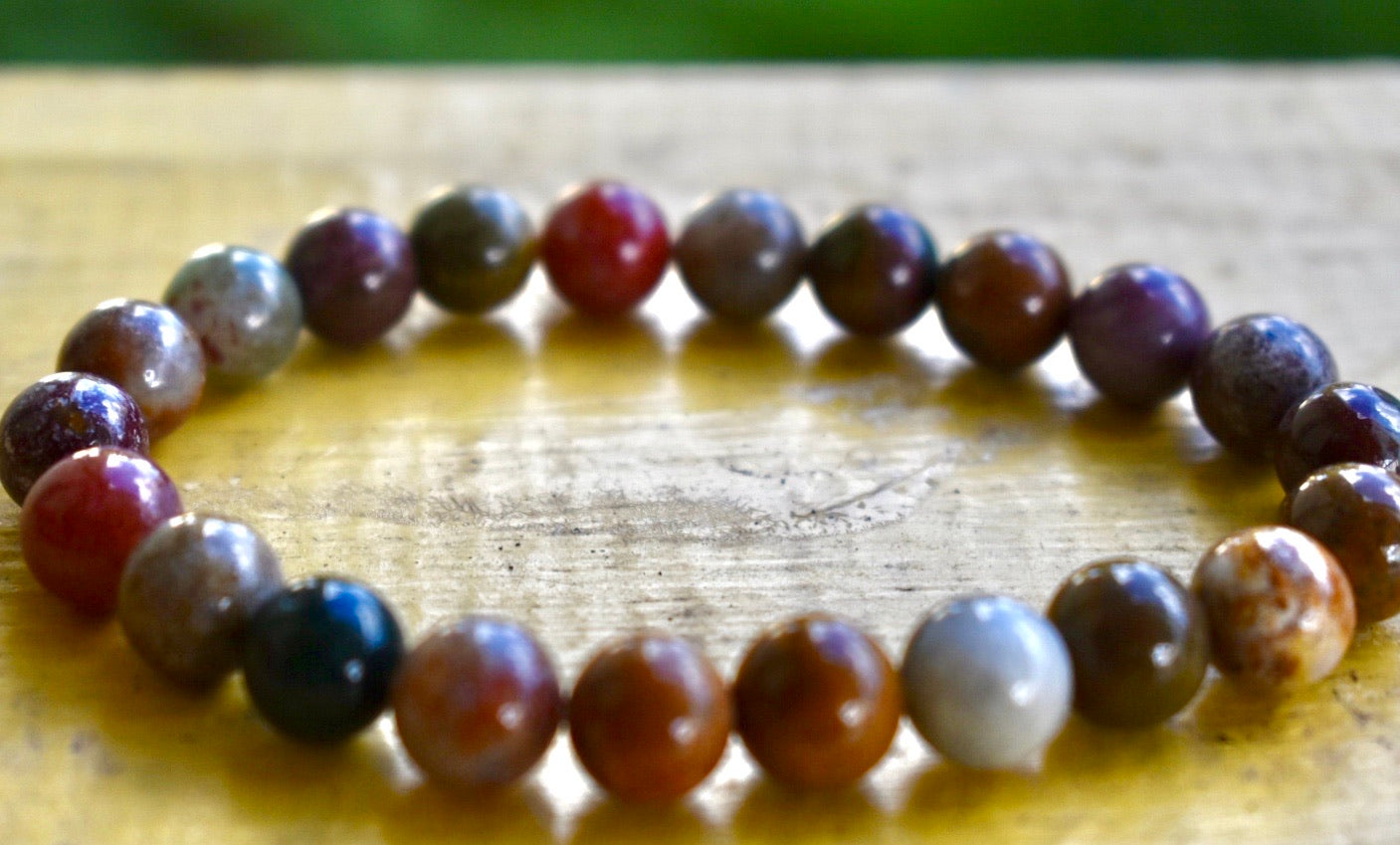 Unisex Multicolour Agate bracelet 8mm