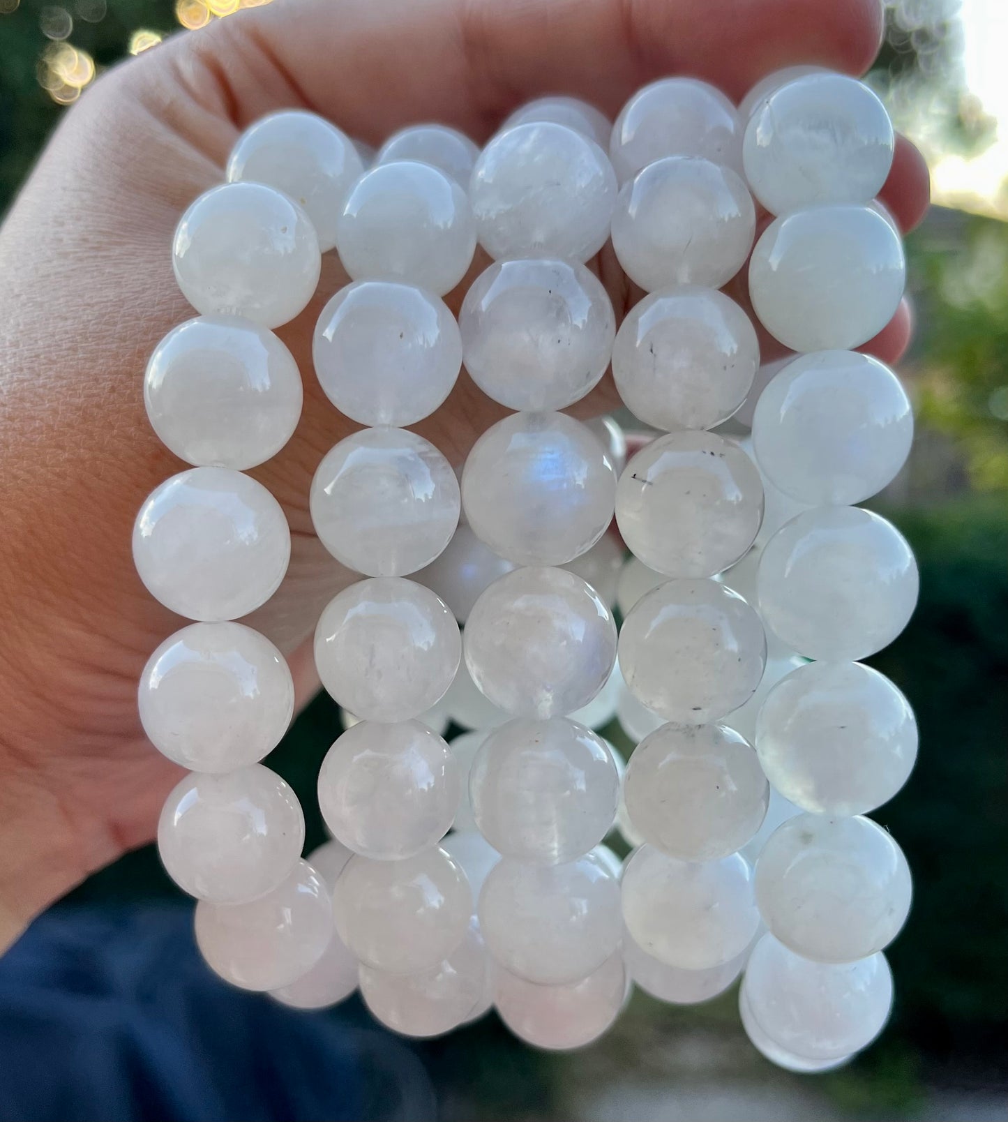 Real Moonstone 13mm , Many Blue Flashes