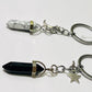 Howlite and obsidian Crystal keychains