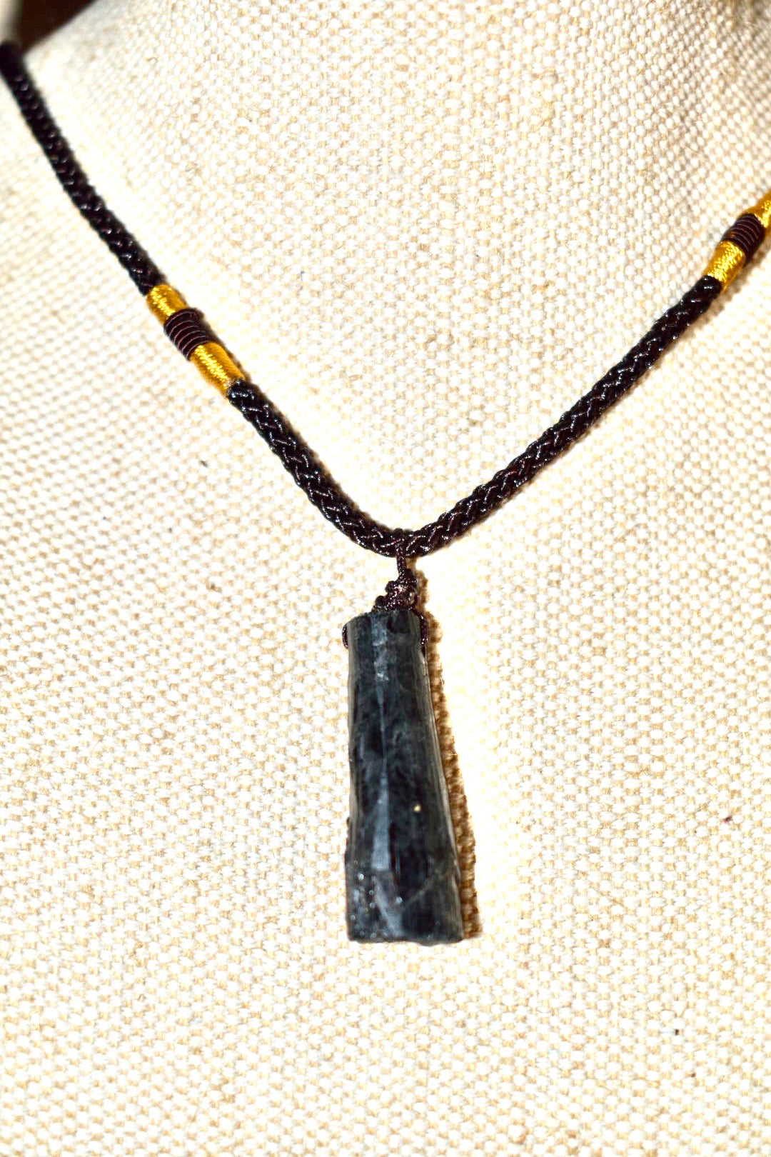 Black Tourmaline Necklace, Raw Black Tourmaline