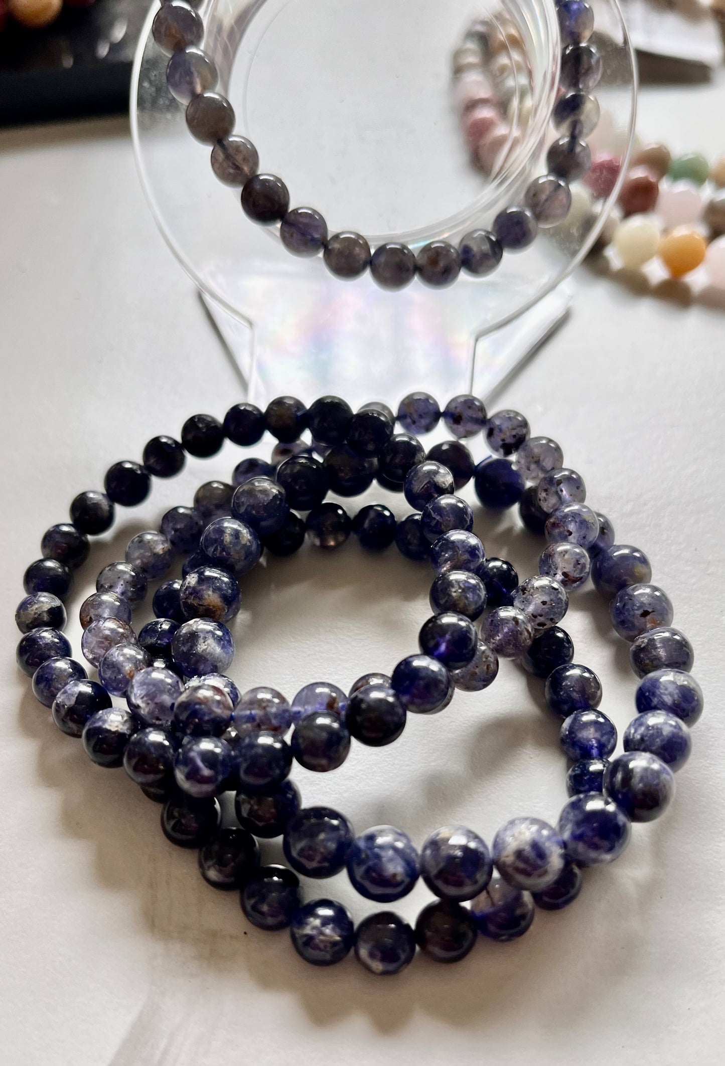 Iolite crystals Bracelet 8mm