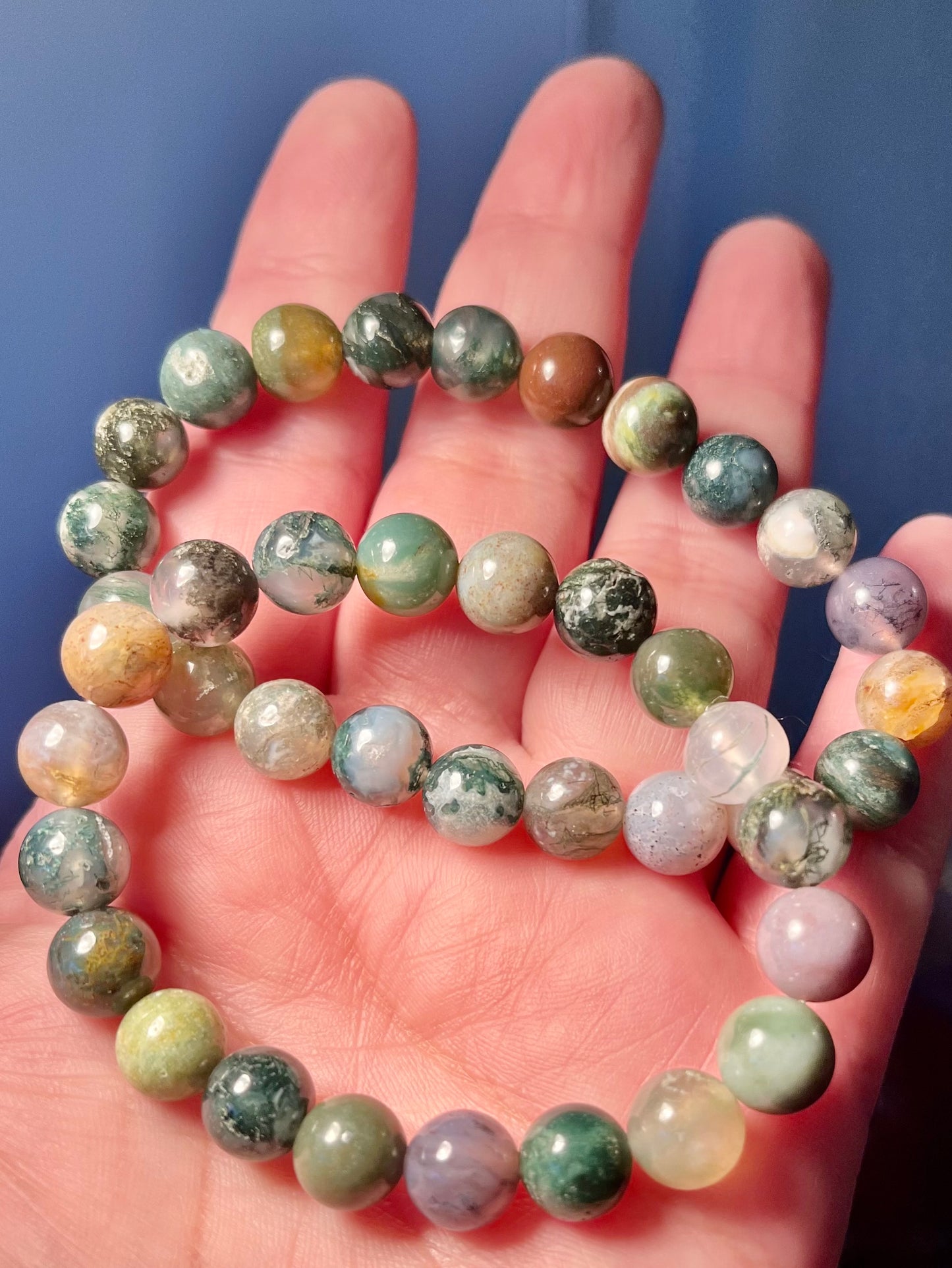 Moss Agate 8mm Bracelets