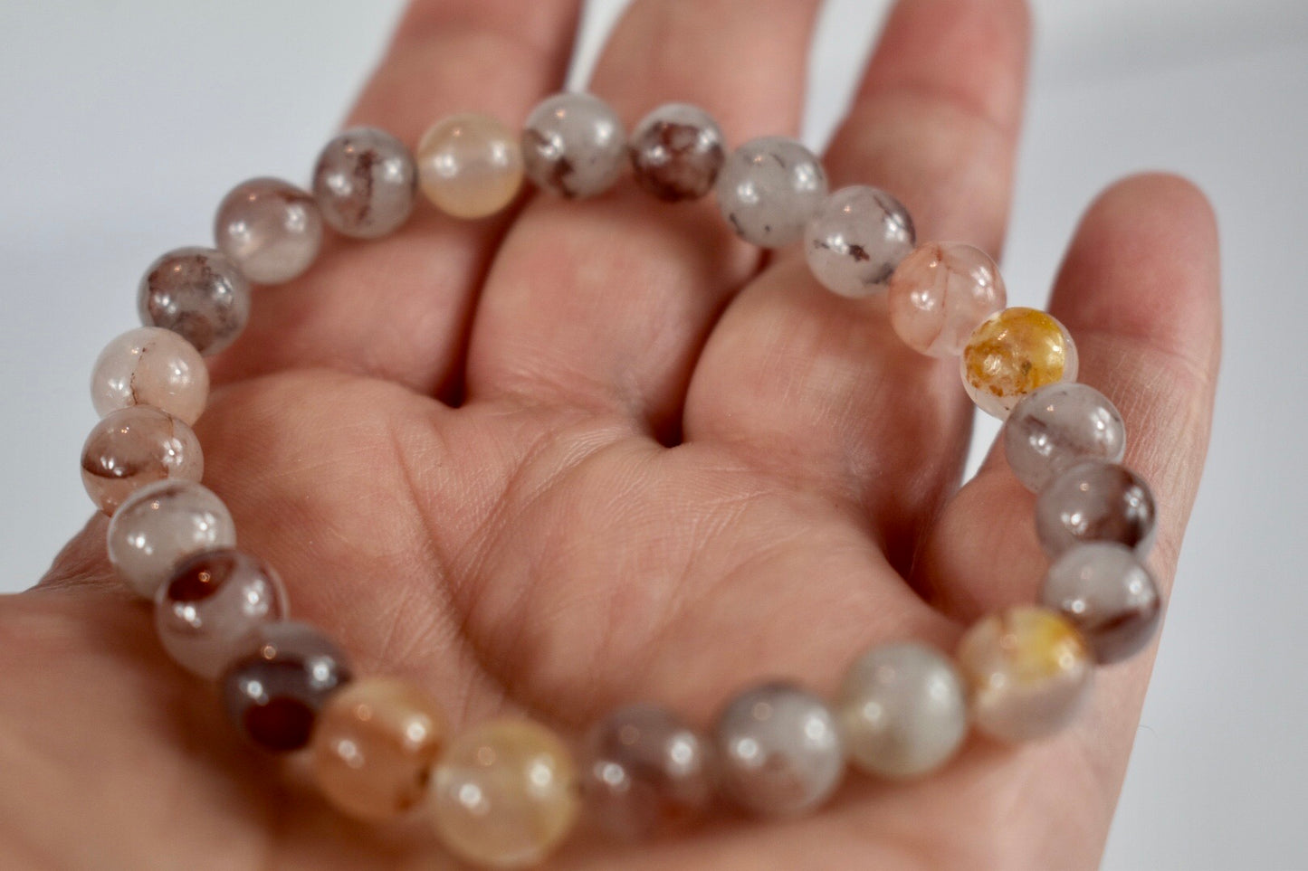 Grounding Hematoid Quartz 8mm bracelet