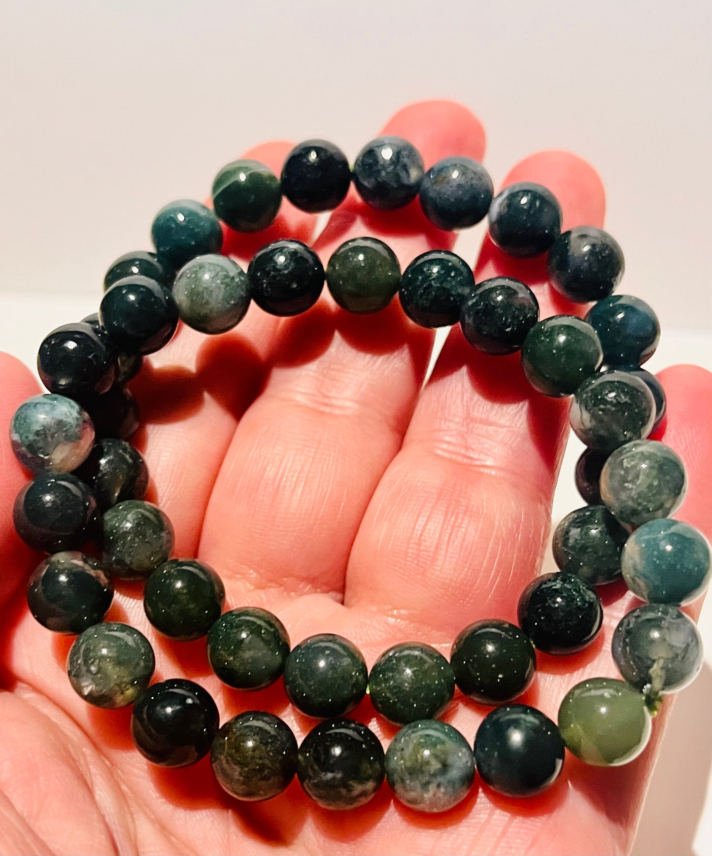 Moss Agate 8mm Bracelets