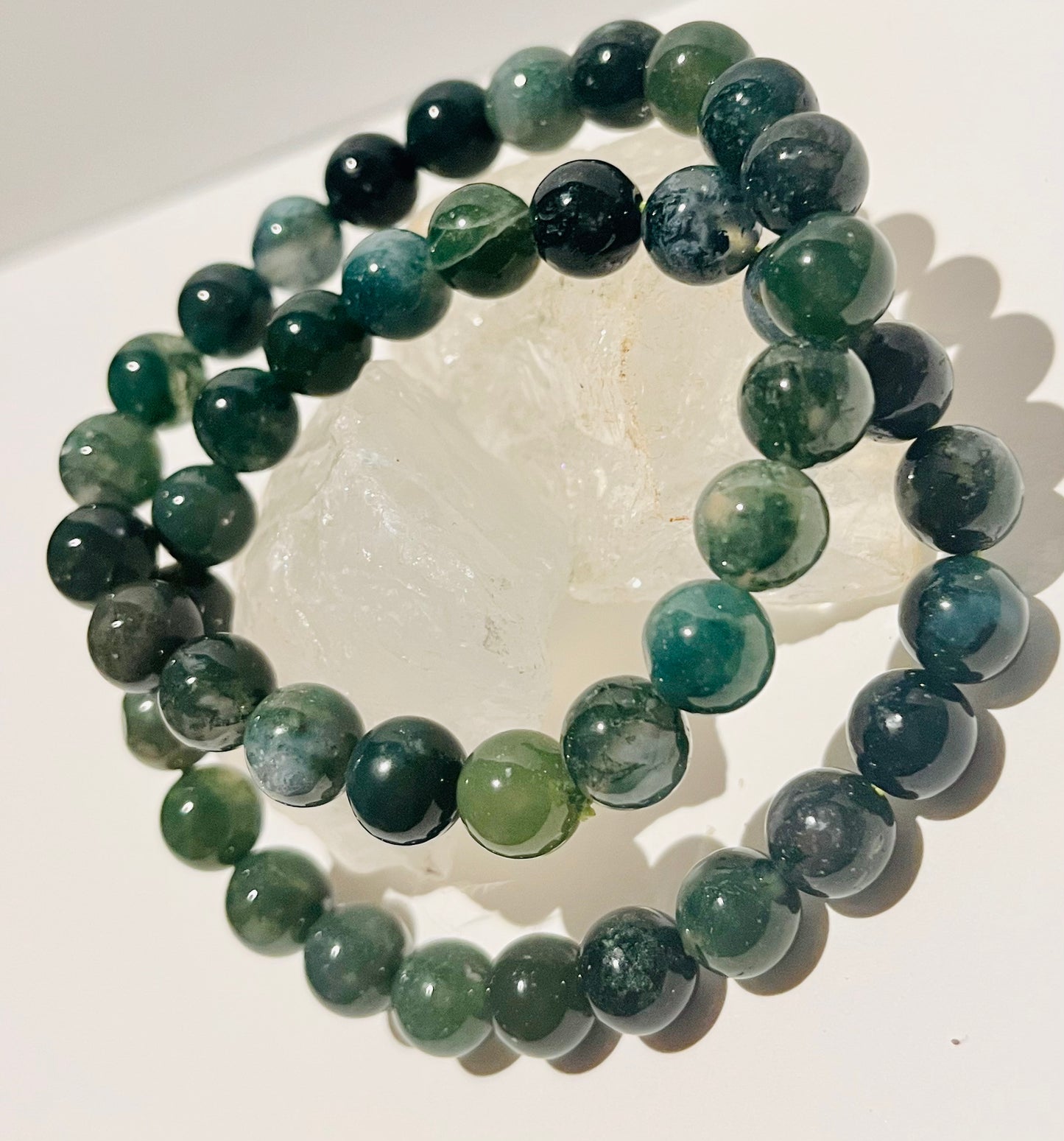 Moss Agate 8mm Bracelets