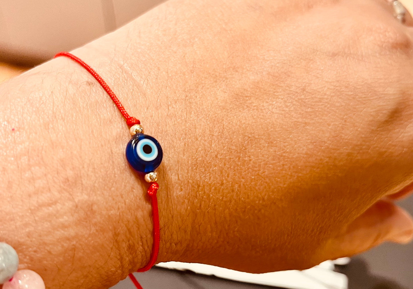 Red and black string Evil Eye protection adjustable Bracelets