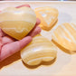 Banded White, Yellow Calcite Hearts