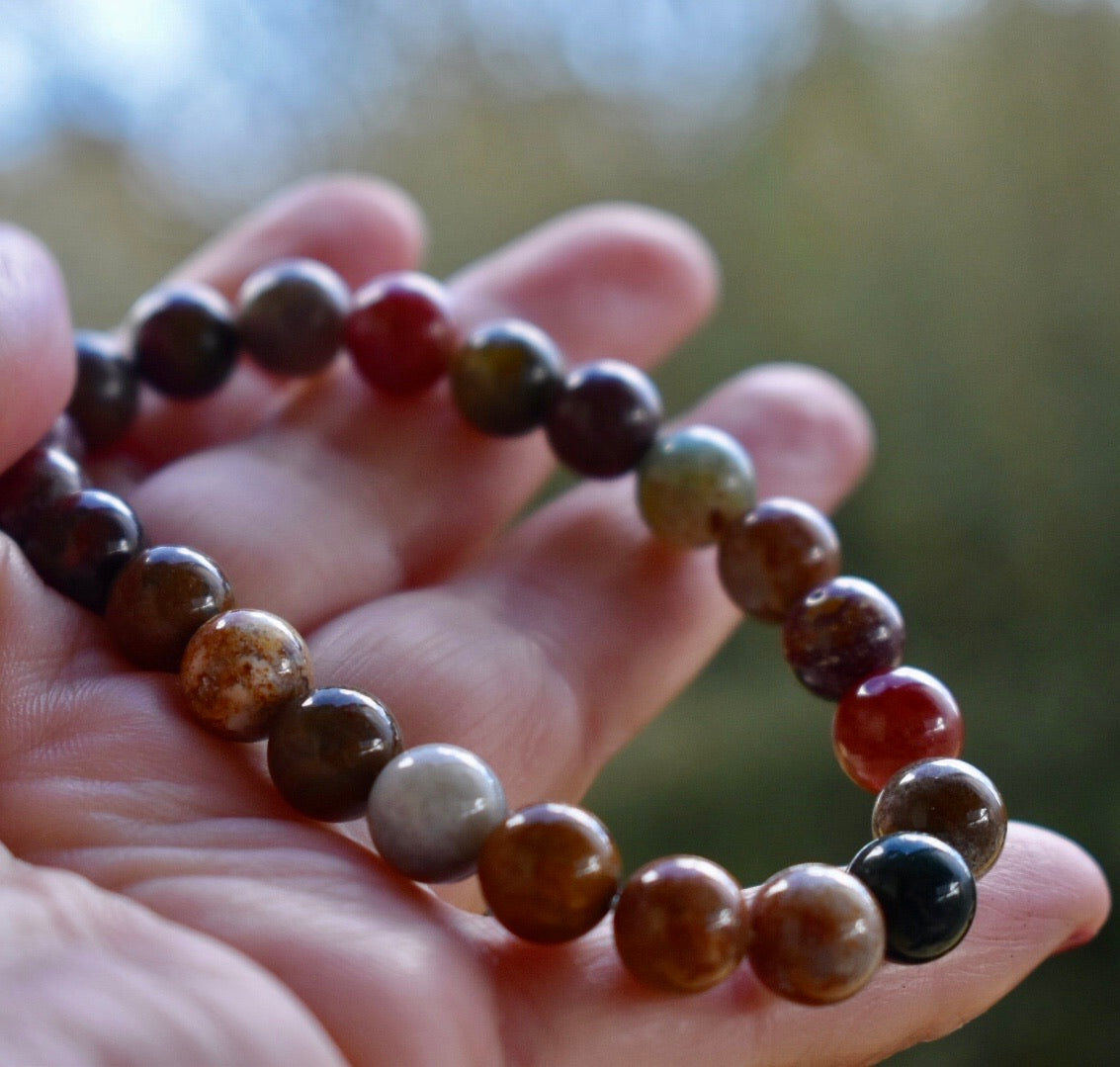 Unisex Multicolour Agate bracelet 8mm