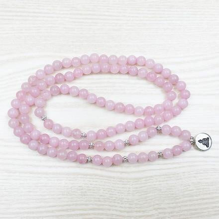 Buddhist Rose Quartz Mala Bracelet/Necklace (108 beads