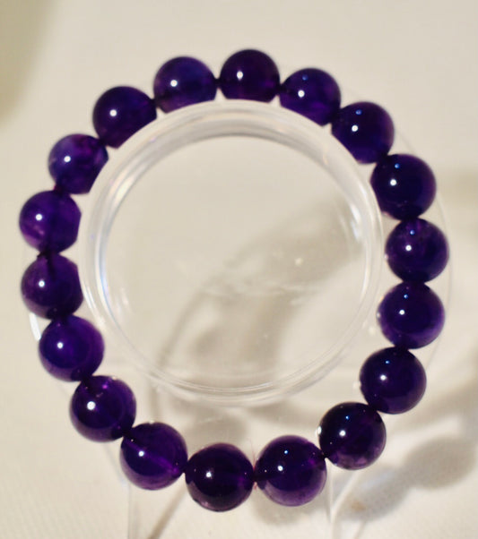 Natural AAA Amethyst 11mm Bracelet