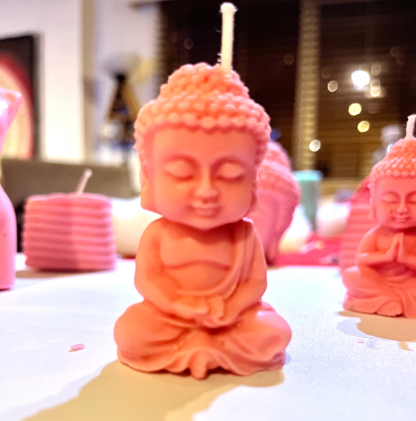 Pink Cute Buddha Candles