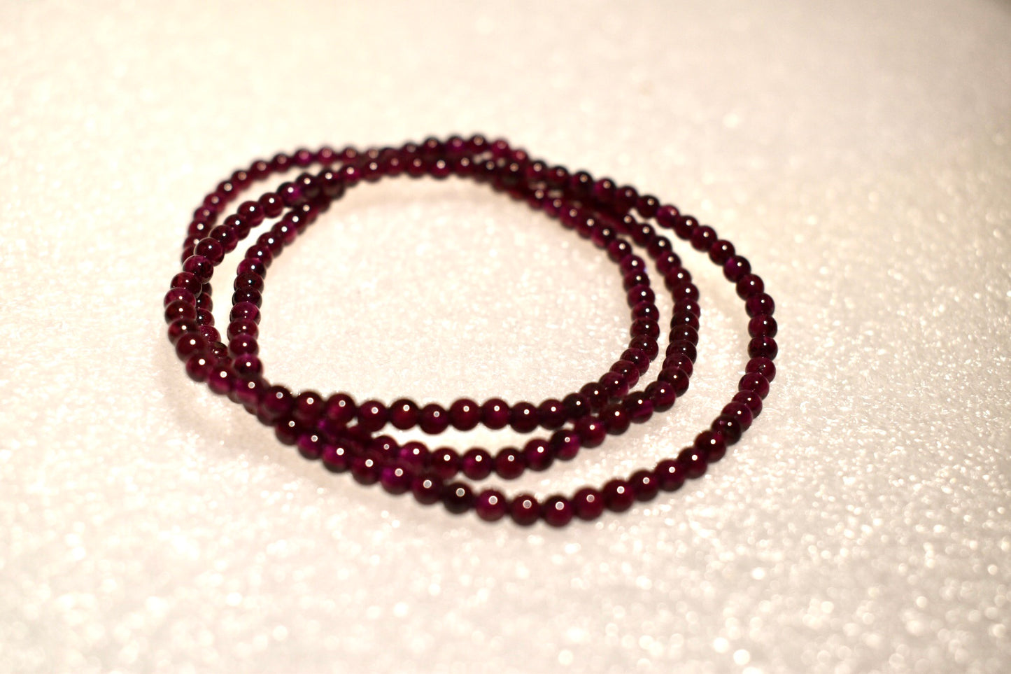 Natural Garnet Beaded Necklace