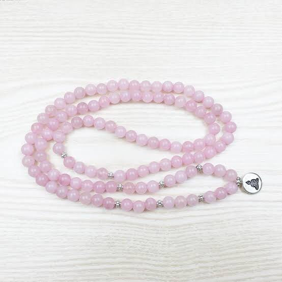 Buddhist Rose Quartz Mala Bracelet/Necklace (108 beads